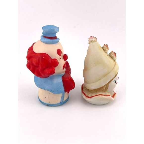 VTG Enesco Clown 2 Thimbles Musical Greensleeves 1984 1987 Faith Wick Porcelain - Picture 4 of 7